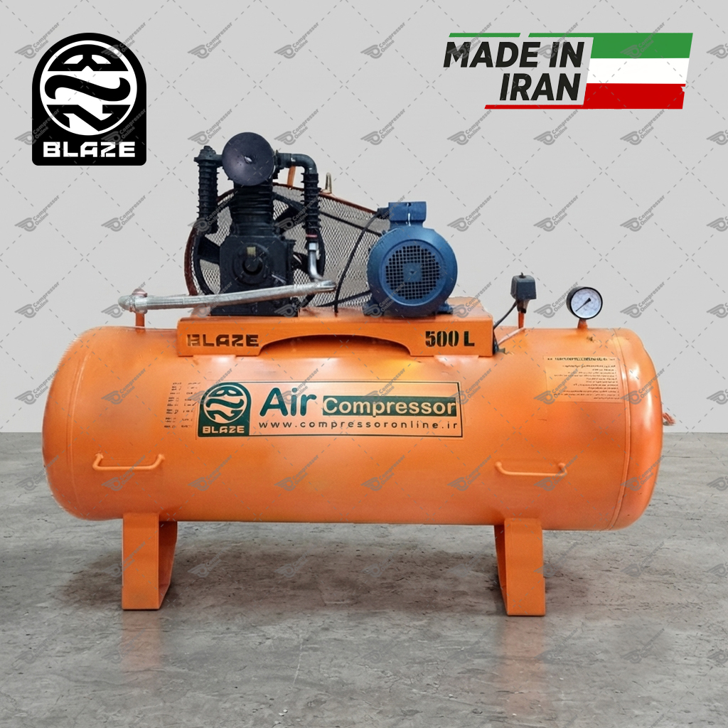کمپرسور هوا 500 لیتری خوابیده BLAZE | قیمت و خرید